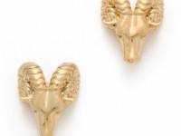 Tory Burch Ram Head Stud Earrings