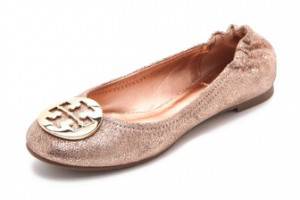 Tory Burch Reva Metallic Ballet Flats