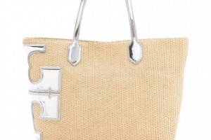 Tory Burch Stacked T Metallic Tote