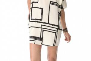 Tucker V Neck Tunic Dress with Pockets