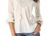 Twelfth St. by Cynthia Vincent Crochet Peasant Top