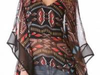 Twelfth St. by Cynthia Vincent Draped Caftan Blouse