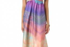 Twelfth St. by Cynthia Vincent Tie Back Strapless Maxi Dress