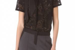 Vera Wang Collection Bow Collar Top