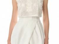 Vera Wang Collection Cropped Sleeveless Jacket