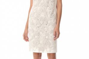 Vera Wang Collection Soutache Embroidered Dress