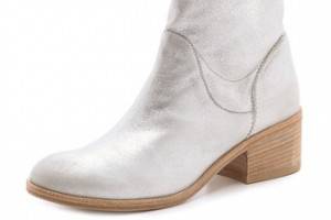 Vic Italy Metallic Stacked Heel Ankle Booties