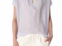 Vince Cap Sleeve Popover Blouse