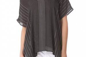 Vince Double V Stripe Blouse