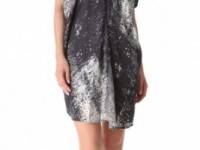 Vince Graffiti Print Drape Dress