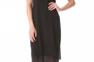 Vince Mixed Media Double Layer Dress