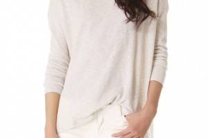 Vince Ribbed Shoulder Slub Sweater