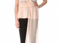 Vionnet Draped V Neck Top