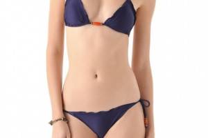 Vix Swimwear Solid Navy Triangle Bikini Top