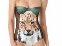 We Are Handsome Wildcat Panel One Piece Swimsuit