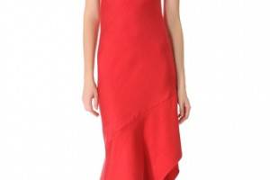 Wes Gordon Asymmetrical Bias Dress