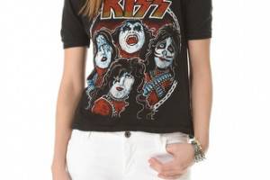 WGACA Vintage Kiss Faces Concert Vintage Tee