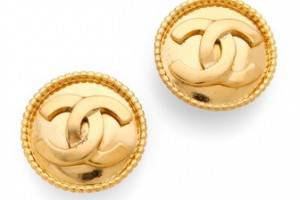 WGACA Vintage Vintage Chanel CC Circle Earrings