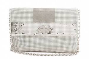 Whiting & Davis Graphic Mixed Mesh Clutch