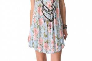 Wildfox Antler Feathers Slip Dress