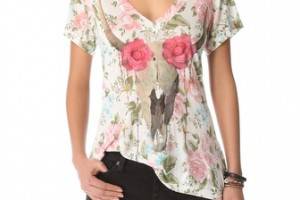 Wildfox Desert Rose V Neck Tee