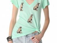 Wildfox Leopard Lover V Neck Tee