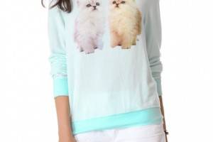 Wildfox Magical Cats Baggy Beach Sweatshirt