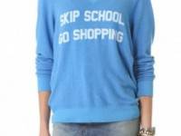 Wildfox Skip School V Neck Baggy Beach Sweatshirt