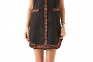 Willow Shift Dress with Tweed Trim