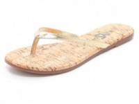 Yosi Samra Cork Flip Flops with Leather Straps