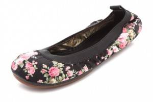 Yosi Samra Floral Print Ballet Flats