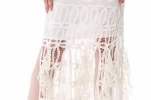 Free People Pieced Lace Maxi Skirt