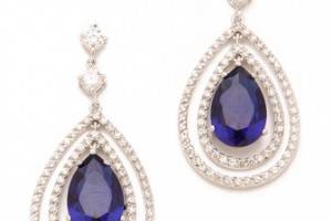 Kenneth Jay Lane Pave Pear Drop Earrings