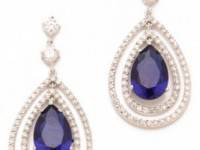 Kenneth Jay Lane Pave Pear Drop Earrings