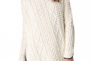 3.1 Phillip Lim Zip Oversized Pullover with Faux Trim