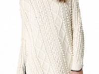 3.1 Phillip Lim Zip Oversized Pullover with Faux Trim