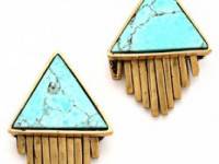 A Peace Treaty Iina Triangle Stone and Fringe Earrings