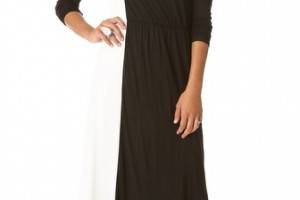 AIR by alice + olivia Cinched Waist Combo Maxi Dress