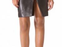 Alexander Wang Leather Pencil Skirt with Raw Edges
