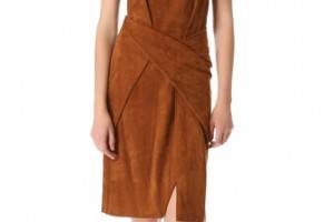 Alexander Wang Suede Twisted Crew Neck Dress