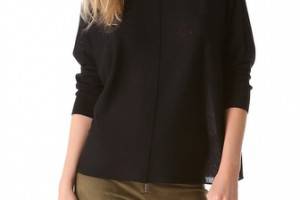 alice + olivia Abbot Pullover with Leather Trim