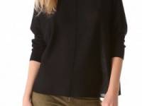 alice + olivia Abbot Pullover with Leather Trim