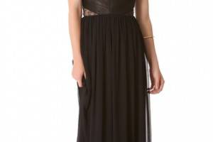 alice + olivia Elis Dress with Leather Bodice