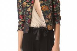 alice + olivia Rochelle Short Floral Blazer