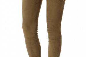 alice + olivia Suede Front Zip Leggings