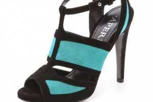 Aperlai Suede Two Tone Heels