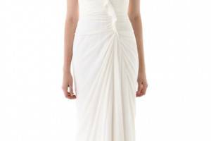 Badgley Mischka Collection Strapless Ruffle Gown