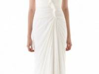 Badgley Mischka Collection Strapless Ruffle Gown