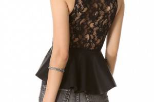 BB Dakota Cynthia Lace Back Peplum Top