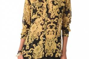 BB Dakota Edith Brocade Chiffon Blouse